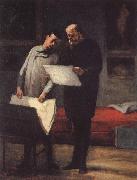 Honore Daumier Rows of a young konstnar oil on canvas